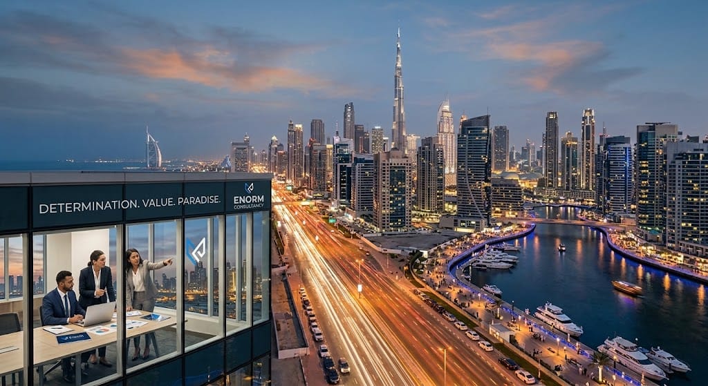 Dubai skyline with Burj Khalifa